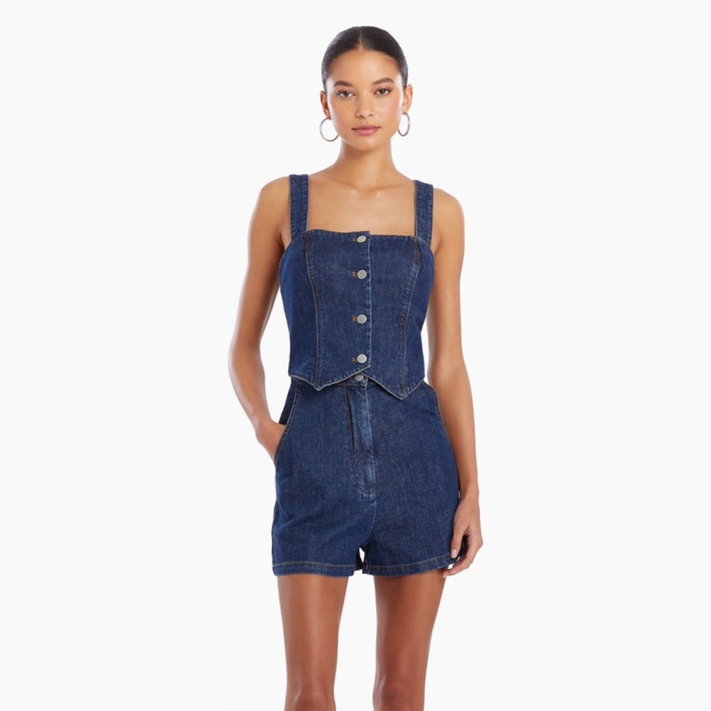 SALE XS Amanda Uprichard Denim Romper